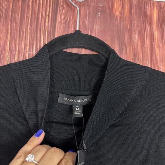 NWT Banana Republic Giulia Midi Sweater Dress Career Black Size Medium M - Picture 6 of 8